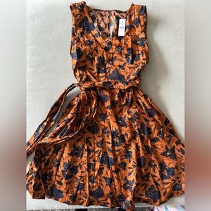 NWT orange and navy belted Ann Taylor dress